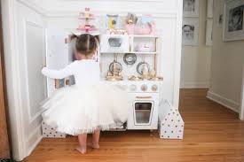 Diy Gold And White Kitchen A Darling Daydream Wooden Play Kitchen Play Kitchen Kitchen Design Diy