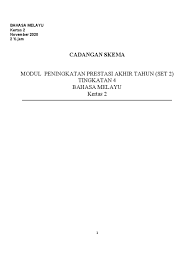 Kupasan mutu jawapan, soalan kbat, soalan sebenar peperiksaan spm. Skema Bm K2 Set 2 T4 2020