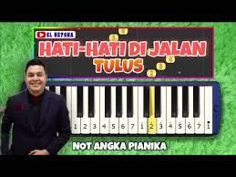 HATI HATI DI JALAN TULUS NOT ANGKA COVER PIANIKA LIRIK - YouTube