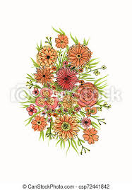 Roses aren't the only flowers that can be captured with watercolor. Watercolor Flowers Orange And Red In A Bouquet Watercolor Flowers Orange And Red In A Bouquet Canstock