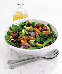 Roasted Baby Vegetable Salad With Croutons Recipe Delicious Magazine