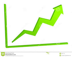 Increasing Green Arrow On The Chart Stock Illustration