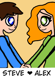 Steve and Alex, minecraft I love art - Illustrations ART street