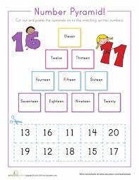 number pyramid 11 20 worksheet education com free preschool printables numbers preschool math numbers