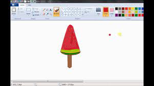 How To Draw Watermelon Ice Cream Stick In Ms Paint Math Lessons Watermelon Ice Cream Summer Activities For Kids