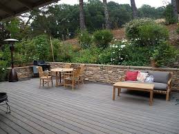 Three Level Trex Deck With A Stone Faced Retaining Wall Backyard Pool Landscaping Backyard Design Patio Fire Pit