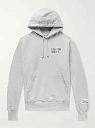 Discover the latest gallery dept. Light Gray Logo Print Fleece Back Cotton Blend Jersey Hoodie Gallery Dept Mr Porter