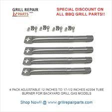4 Pack Universal Adjustable 12 Inch To 17 1 2 Inch Stainless Tube Burner For Backyard Grill Models Grill Parts Gas Grill Bbq Pro