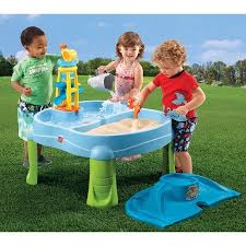 Step2 Sandbox Splash N Scoop Bay Water Table With Cover And 5 Piece Accessory Set Walmart Com Kid Friendly Backyard Sand And Water Table Water Table
