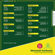 Type minimum 3 characters show all results for team league match fixtures. Mamelodi Sundowns Fc On Twitter Mark Your Calendars Masandawana 2019 20 Absa Premiership Fixtures 3 August 2019 To 9 May 2020 Sundowns Absaprem Foreveryellow Https T Co Z5eim634zs