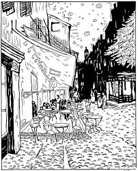 Van Gogh Cafe Restaurant Coloring Pages Van Gogh Coloring Van Gogh Paintings Van Gogh