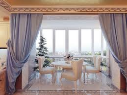 If you love soft colors, go for this dining room curtain idea! Curtain Designs For Dining Rooms Fashion Trends 2014 2015 Luxury Interior Design Luxury Living Room Classic Dining Room