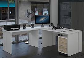 Besonders praktisch für kleine raumnischen. Eckschreibtisch Vielseitig Verwendbar Im Home Oder Buro Office Gaming Tisch Winkelschreibtisch Schreibtischkombination Schreibtisch Set 4 Tlg In Weiss Sonoma Eiche