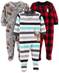 Simple Joys By Carter S Boys 3 Pack Loose Fit Flame Resistant Fleece Footed Pajamas Kids Outfits Trendy Baby Clothes Clothes