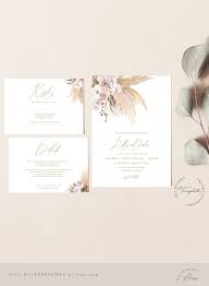 Pampas Grass Wedding Invitation Template Boho Wedding Invite Etsy Floral Wedding Invitations Wedding Invitations Wedding Calligraphy Signs