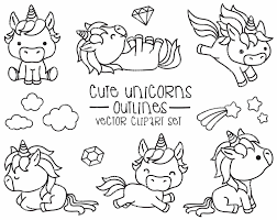 Unicorn pattern coloring page vector. Kawaii Cute Unicorn Outline Novocom Top