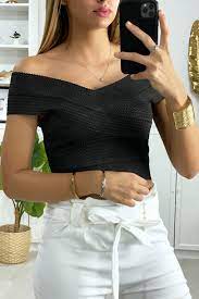 Maybe you would like to learn more about one of these? Crop Top Epaules Denudees Noir Morelio