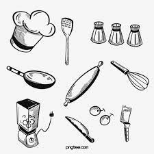 Creative Line Art Kitchen Kitchenware Illustration Chef Hat Kitchen Utensils Fruit Knife Png Transparent Clipart Image And Psd File For Free Download Kitchen Art Art Deco Kitchen Line Art