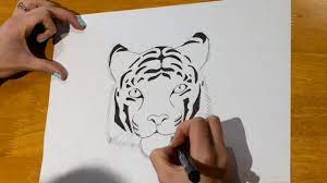 Draw a large oval that fills the paper. Beginners How To Draw A Tiger Youtube