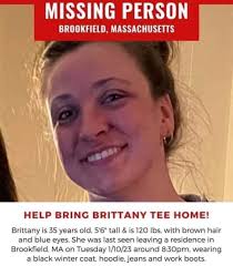 Search operations for Brittany Tee by Massachusetts State Police,  Brookfield Police, and Worcester Police, along with trained civilian search  teams from central and western Mass., have concluded for today. Teams  searched by