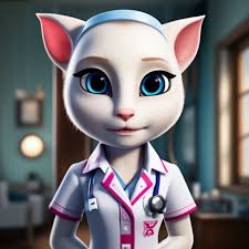 Talking Angela as a nurse" — image created in Shedevrum