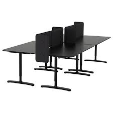 Bekant Schreibtisch Mit Abschirmung Schwarz Gebeiztes Eschenfurnier Ikea Bekant Ikea Bekant Desk Ikea