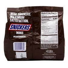 Mini snickers' calories are 130 calories per serving. Snickers Minis Family Size Hy Vee Aisles Online Grocery Shopping