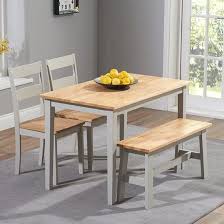 Bremen Oak And Grey Dining Set With 2 Chairs And 1 Bench Furniture In Fashion Compact Dining Table Grey Dining Tables Small Dining Table