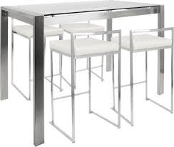 Sora White Counter Table Set Counter Height Dining Sets Counter Height Table Sets Counter Table Set