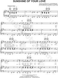 Print And Download Sunshine Of Your Love Sheet Music By Cream Sheet Music Arranged For Piano Vocal Guit Sunshine Of Your Love Blues Guitar Lessons Sheet Music