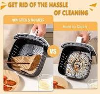 50-200Pcs Air Fryer Parchment Paper Liners Non-Stick Disposable Paper Tray  Barbecue Plate Food Oven Kitchen Square Baking Paper