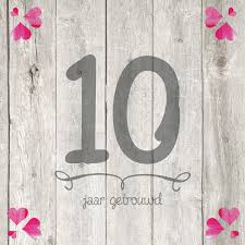 10 Jaar Huwelijk Hout Cijfer Jubileumkaarten Kaartje2go