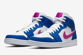 Nike Air Jordan 1 Mid Black Hyper Royal White Air Jordan 1 Mid Aj1 Hyper Royal Hyper Violet 554724 451 Air Jordans Jordan 1 Mid Nike Kobe Shoes