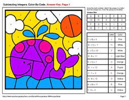 Search through 623,989 free printable colorings at getcolorings. Subtracting Integers Color By Code Coloring Pages Ocean By Whooperswan