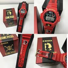 Luffy theme and has gold accents on the case and face contrast with the monochrome base. Casio G Shock X One Piece Dw 6900fs Red Elite Timepiecehk Hong Kong