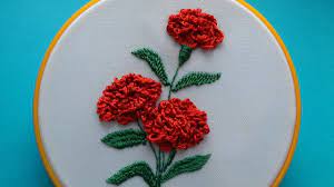 Embroidery Carnation Flowers Vyshivka Gvozdiki Youtube Brazilian Embroidery Ribbon Embroidery Hand Embroidery Designs