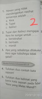 Sebutkan kata sapaan yang terdapat dalam dongeng belalang dan jalak. 4 Tuliskan Dua Contoh Kata Sapaan 5 Tuliskan Dua Kalimat Yang Berisi Kalimat Sapaan Pada Fabel Brainly Co Id