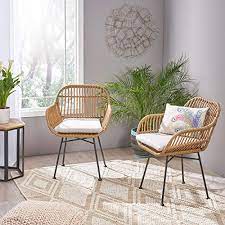 ( 5.0 ) out of 5 stars 1 ratings , based on 1 reviews gdf studio Christopher Knight Home Rodney Indoor Woven Faux Rattan Chairs With Cushions Set Of 2 Light Brown And Beige Finish Amazon In Home Kitchen