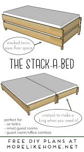 Total cost for materials was $40 if you want to build a 2x4 bed frame for a twin mattress, this is the project to go for. More Like Home The Stack A Bed Converts From Twin To King