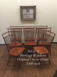 Set Of 8 Birdcage Windsor Chairs In Original Cherry Finish Available From K Antiques Etc Specializing Windsor Chair Primitive Dining Rooms Lexington Furniture