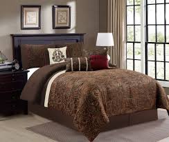 From striped and floral designs to other pretty patterns, there's a burgundy bedding set here for every taste, every size bed. 7 Piece Comforter Set Paisley Pattern Polyester Burgundy California King Size Comforters Bedding Sets Bedding