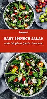 Baby Spinach Salad With Maple Garlic Dressing Recipe Baby Spinach Salads Spinach Salad Easy Healthy Recipes