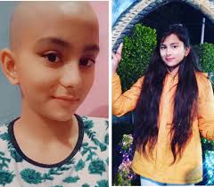 Beautiful long hair girl shaved Her long hair donation to cancer patients