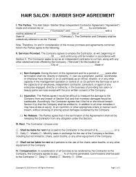 Free Salon Independent Contractor Agreement Template Pdf Word Eforms Free Fillable Forms Independent Contractor Salons Contractors