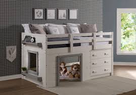 Full length guardrail acme furniture: Freya White Loft Bed With Bookcase Ladder 1stopbedrooms