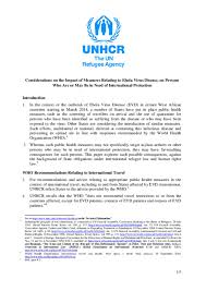 The ebola virus disease (evd) outbreak in the north kivu and ituri provinces has recently shown an increase in the number of cases reported by week, after many weeks of overall decline (figure 1). Document Considerations On The Impact Of Measures Relating To Ebola Virus Disease On Persons Who Are Or May Be In Need Of International Protection