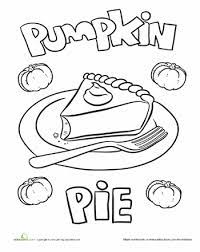 Pumpkin Pie Worksheet Education Com Food Coloring Pages Thanksgiving Coloring Pages Pumpkin Coloring Pages