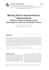 Pdf Moving From E Government To T Government A Study Of Process Reengineering Challenges In A Uk Local Authority Context