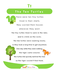 The Ten Turtles Letter T In 2020 English Poems For Kids Letters For Kids Small Stories For Kids
