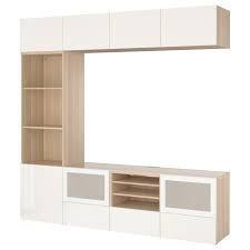 Besta burs banc tv brillant blanc meuble tele mobilier de. Achetez Maintenant Besta Rangement Tv Vitrines Effet Chene Blanchi Selsviken Brillant Blanc Verre Givre Ikea Ikea